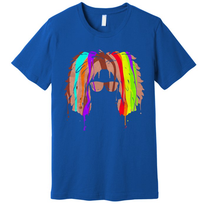 Afro American In Colorful Interpretation Black History Gift Premium T-Shirt