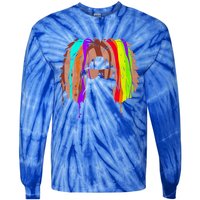 Afro American In Colorful Interpretation Black History Gift Tie-Dye Long Sleeve Shirt