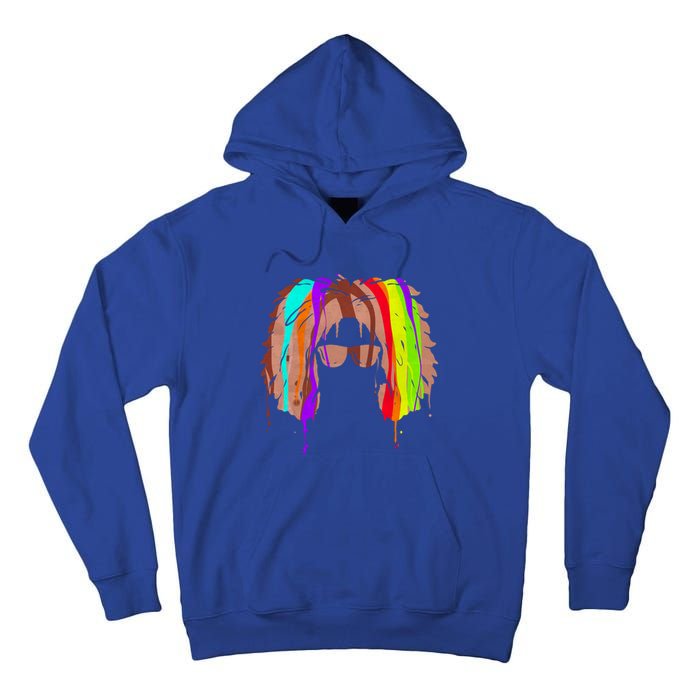 Afro American In Colorful Interpretation Black History Gift Tall Hoodie