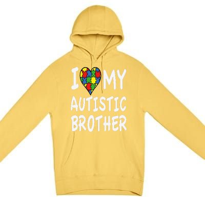 Autism Awareness I Love My Autistic Brother Premium Pullover Hoodie