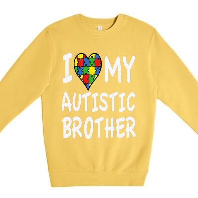 Autism Awareness I Love My Autistic Brother Premium Crewneck Sweatshirt