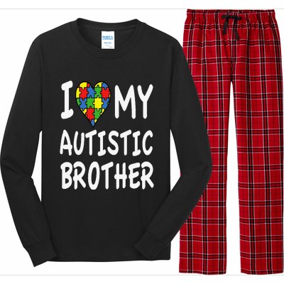 Autism Awareness I Love My Autistic Brother Long Sleeve Pajama Set