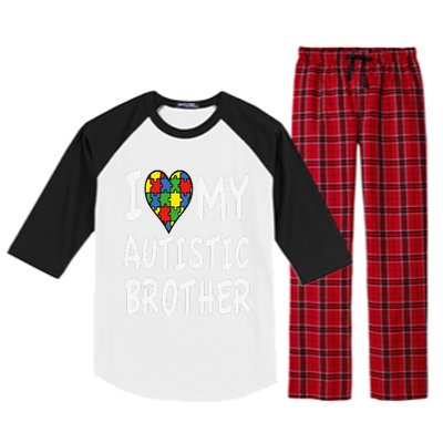 Autism Awareness I Love My Autistic Brother Raglan Sleeve Pajama Set