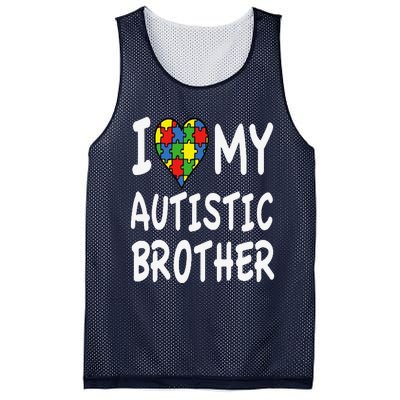 Autism Awareness I Love My Autistic Brother Mesh Reversible Basketball Jersey Tank