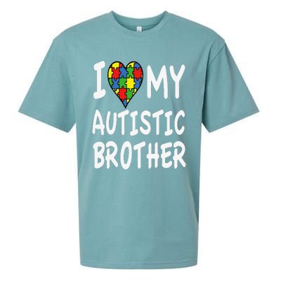 Autism Awareness I Love My Autistic Brother Sueded Cloud Jersey T-Shirt