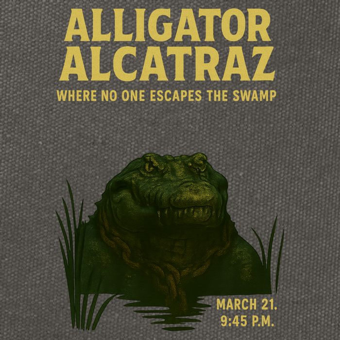 Alligator Alcatraz In Action Cotton Canvas Backpack
