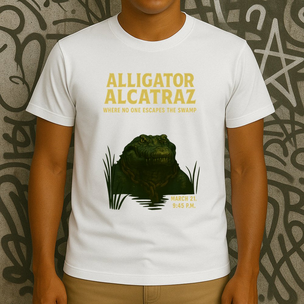 Alligator Alcatraz In Action T-Shirt