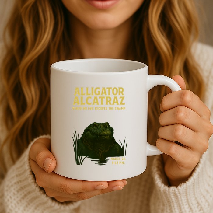 Alligator Alcatraz In Action Mug