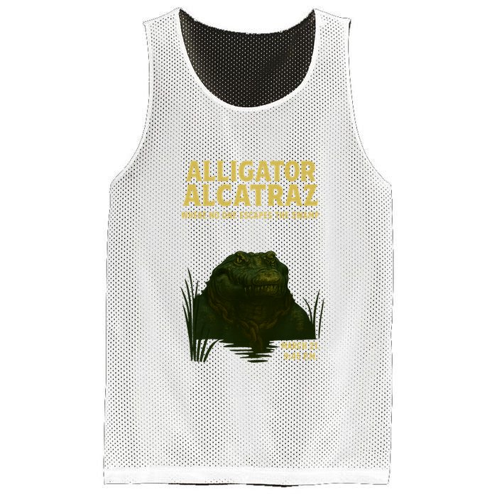 Alligator Alcatraz In Action Mesh Reversible Basketball Jersey Tank