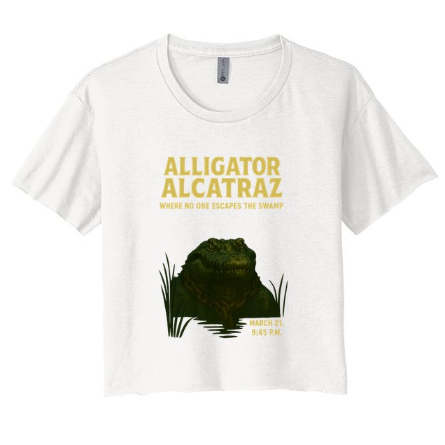 Alligator Alcatraz In Action Women's Crop Top Tee