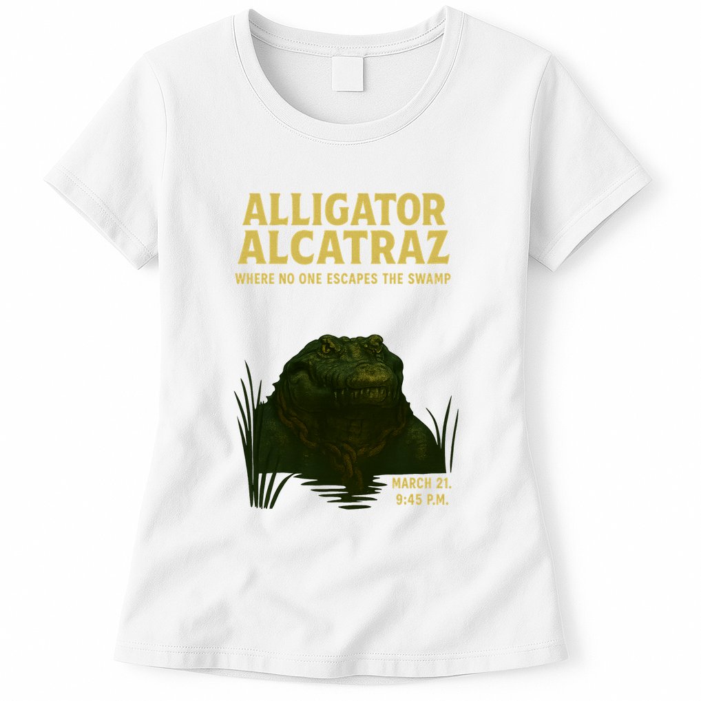 Alligator Alcatraz In Action Womens T-Shirt