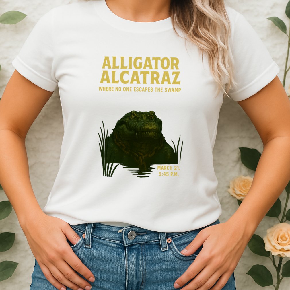 Alligator Alcatraz In Action Womens T-Shirt