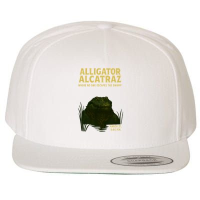 Alligator Alcatraz In Action Wool Snapback Cap