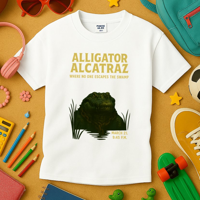 Alligator Alcatraz In Action Kids T-Shirt