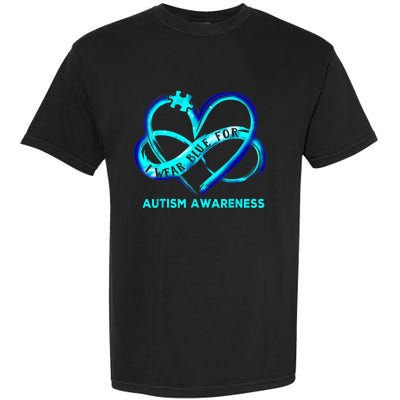 Autism Awareness - I Wear Blue For Autism Awareness Gifts Garment-Dyed Heavyweight T-Shirt