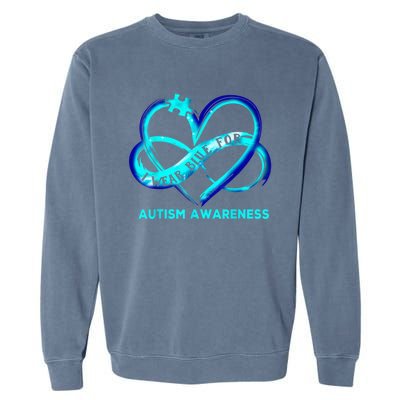 Autism Awareness - I Wear Blue For Autism Awareness Gifts Garment-Dyed Sweatshirt