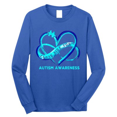 Autism Awareness - I Wear Blue For Autism Awareness Gifts Long Sleeve Shirt