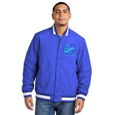 Autism Awareness - I Wear Blue For Autism Awareness Gifts Insulated Varsity Jacket