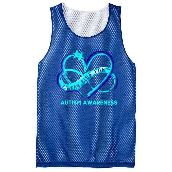 Autism Awareness - I Wear Blue For Autism Awareness Gifts Mesh Reversible Basketball Jersey Tank