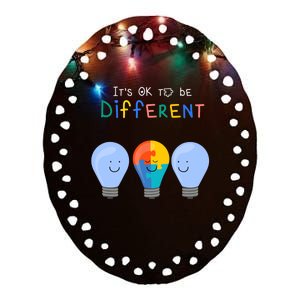 Autism Awareness It's ok to be Different Autism Awareness Ceramic Oval Ornament