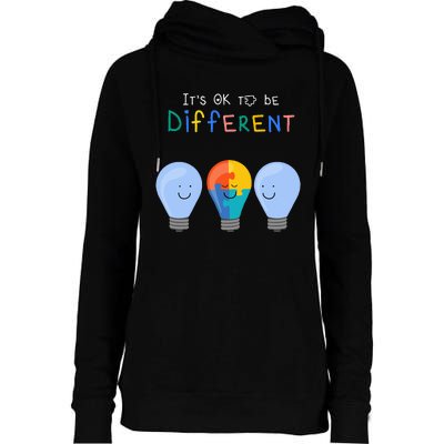 Autism Awareness It's ok to be Different Autism Awareness Womens Funnel Neck Pullover Hood