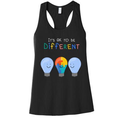 Autism Awareness It's ok to be Different Autism Awareness Women's Racerback Tank