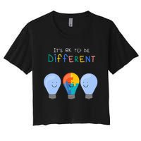 Autism Awareness It's ok to be Different Autism Awareness Women's Crop Top Tee