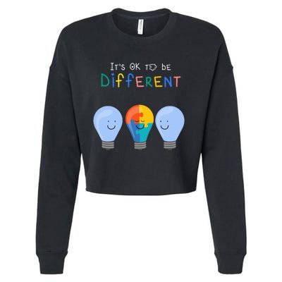 Autism Awareness It's ok to be Different Autism Awareness Cropped Pullover Crew