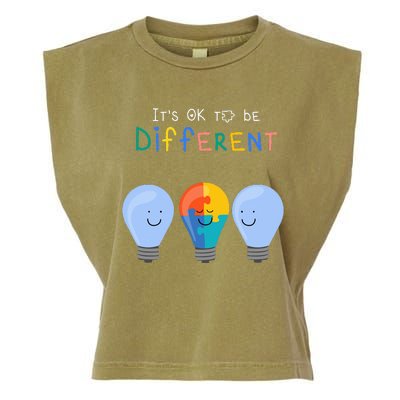 Autism Awareness It's ok to be Different Autism Awareness Garment-Dyed Women's Muscle Tee