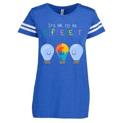 Autism Awareness It's ok to be Different Autism Awareness Enza Ladies Jersey Football T-Shirt