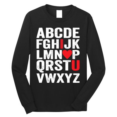 Abc Alphabet I Love You Valentines Day Teacher Long Sleeve Shirt