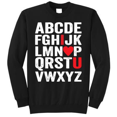 Abc Alphabet I Love You Valentines Day Teacher Sweatshirt