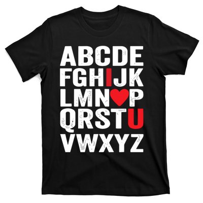 Abc Alphabet I Love You Valentines Day Teacher T-Shirt