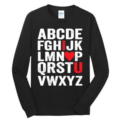 Abc Alphabet I Love You Valentines Day Teacher Tall Long Sleeve T-Shirt