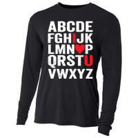 Abc Alphabet I Love You Valentines Day Teacher Cooling Performance Long Sleeve Crew