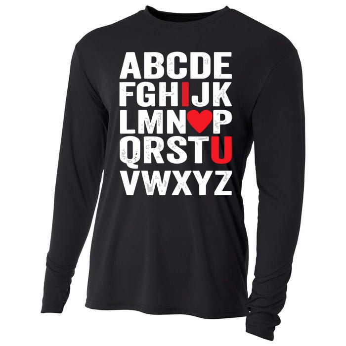 Abc Alphabet I Love You Valentines Day Teacher Cooling Performance Long Sleeve Crew