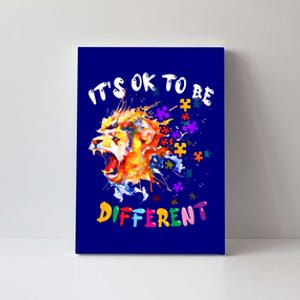 Autism Awareness It Is Ok To Be Different Colorful Lion Gift Canvas