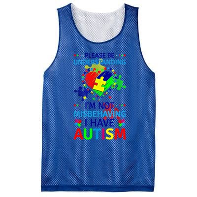 Autism Awareness IM Not Misbehaving I Have Autism Funny Gift Mesh Reversible Basketball Jersey Tank