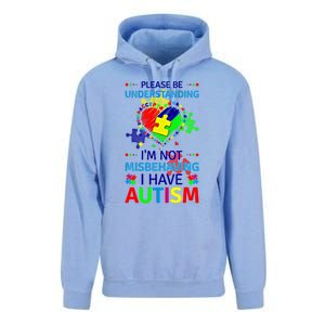 Autism Awareness IM Not Misbehaving I Have Autism Funny Gift Unisex Surf Hoodie