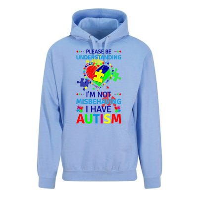 Autism Awareness IM Not Misbehaving I Have Autism Funny Gift Unisex Surf Hoodie