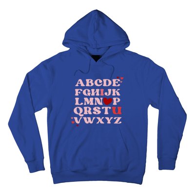 Abc Alphabet I Love You English Teacher Valentines Day Retro Meaningful Gift Hoodie