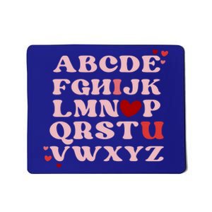 Abc Alphabet I Love You English Teacher Valentines Day Retro Meaningful Gift Mousepad