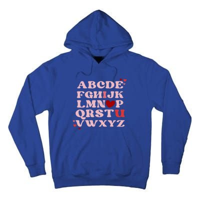 Abc Alphabet I Love You English Teacher Valentines Day Retro Meaningful Gift Tall Hoodie