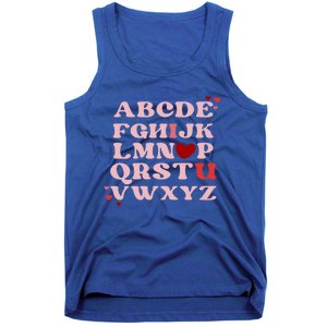 Abc Alphabet I Love You English Teacher Valentines Day Retro Meaningful Gift Tank Top