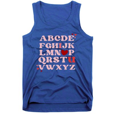 Abc Alphabet I Love You English Teacher Valentines Day Retro Meaningful Gift Tank Top