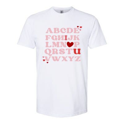 Abc Alphabet I Love You English Teacher Valentines Day Retro Meaningful Gift Softstyle CVC T-Shirt