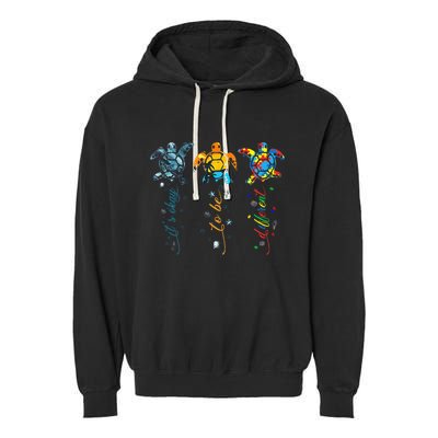 Autism Awareness Its Ok To Be Different Sea Turtle Planet Garment-Dyed Fleece Hoodie
