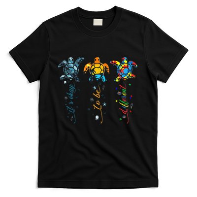 Autism Awareness Its Ok To Be Different Sea Turtle Planet T-Shirt