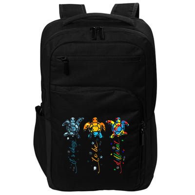 Autism Awareness Its Ok To Be Different Sea Turtle Planet Impact Tech Backpack