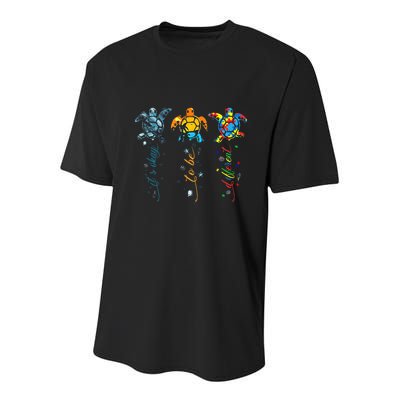 Autism Awareness Its Ok To Be Different Sea Turtle Planet Youth Performance Sprint T-Shirt